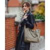 Marco Mazzini Béžová taupe dámská kožená shopper kabelka