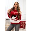 Červený dámský svetr s vánočním motivem