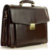 Kožená hnědá aktovka clasic LORIS