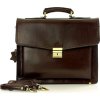 Kožená hnědá aktovka clasic LORIS