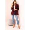 Elegantní dámský vínový blejzr bez zapínání