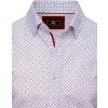Bílá pánská košile s červeným vzorem