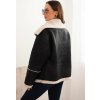 Černá dámská Plus Size bunda zateplená beránkem (Velikost ONE SIZE)