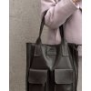 MAZZINI Tmavě hnědá kožená shopper kabelka