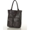MAZZINI Tmavě hnědá kožená shopper kabelka