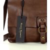 MARCO MAZZINI Kožená crossbody kabelka - čokoládově hnědá