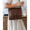 MARCO MAZZINI Kožená crossbody kabelka - čokoládově hnědá