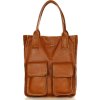MARCO MAZZINI Světle hnědá shopper bag s kapsami