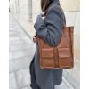 MARCO MAZZINI Světle hnědá shopper bag s kapsami
