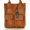 MARCO MAZZINI Světle hnědá shopper bag s kapsami