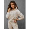 Krémová dámská mikina s kapucí