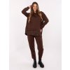 Hnědá dámská viskózová tepláková souprava s kamínky
