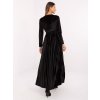 Černé plisované maxi šaty s flitry
