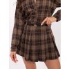 Hnědá dámská károvaná mini sukně