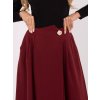 Vínová dámská skládaná midi sukně s kapsami