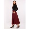 Vínová dámská skládaná midi sukně s kapsami