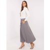 Šedá dámská skládaná midi sukně s kapsami