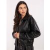 Černý dámský koženkový bomber