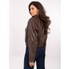 Hnědý dámský koženkový bomber