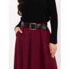 Vínová skládaná viskózová sukně