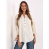 Smetanová dámská oversize manšestrová košile
