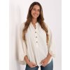 Smetanová dámská oversize manšestrová košile