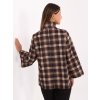 Hnědý dámský károvaný oversize kabát