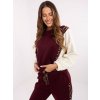 Vínová dámská viskózová tepláková souprava s leopardími pruhy