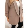 Béžový dámský elegantní plus size blejzr