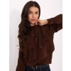 Hnědá dámská viskózová košile s volány