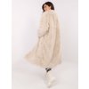 Světle béžový dámský dlouhý kožich