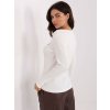 Smetanové dámské žebrované tričko s dlouhým rukávem