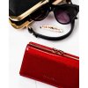 Červená střední dámská kožená peněženka Y189