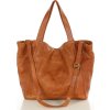 MARCO MAZZINI Camel velká dámská kožená shopper kabelka (Velikost ONE SIZE)