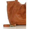 MARCO MAZZINI Camel velká dámská kožená shopper kabelka