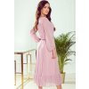 Světle růžové elegantní midi šaty EVELI