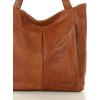 MARCO MAZZINI Světle hnědá kožená shopper kabelka