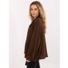 Hnědá halenka z viskózy s nabíranými rukávy a vázáním