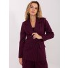Vínové dámské pruhované sako s viskózou