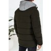 Tmavá khaki pánská zimní bunda s látkovou kapucí