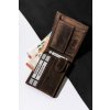 Tmavě hnědá pánská peněženka bez zapínání Buffalo Wild E066