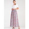 Růžovo-modrá vzorovaná maxi sukně (Velikost S/M)