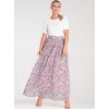 Růžovo-modrá vzorovaná maxi sukně (Velikost S/M)