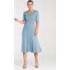 Světle modré koktejlové midi šaty (Velikost S)