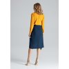 Modrá skládaná sukně M629 Navy (Velikost S)
