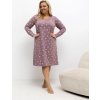 Růžová dámská plus size noční košile s potiskem