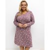 Růžová dámská plus size noční košile s potiskem