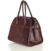 MARCO MAZZINI Vínová dámská kožená hobo kabelka