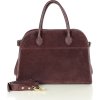 MARCO MAZZINI Vínová dámská kožená hobo kabelka
