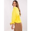 Žlutý dámský oversize svetr s volány na rukávech
